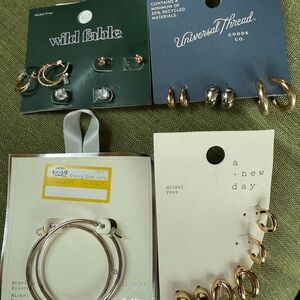 NWT Assorted target nickel free Earrings Sets. You get all 4 mixed sets. Costume